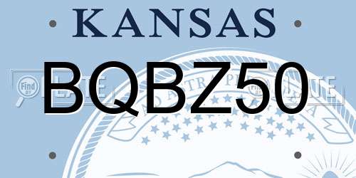 BQBZ50 Kansas License Plate