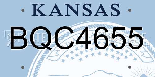 BQC4655 Kansas License Plate