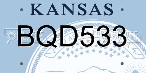 BQD533 Kansas License Plate
