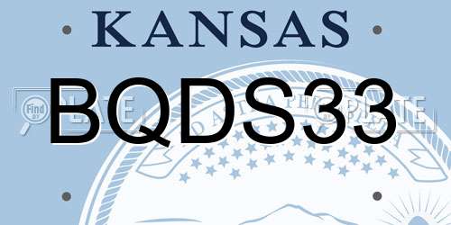 BQDS33 Kansas License Plate
