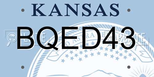 BQED43 Kansas License Plate