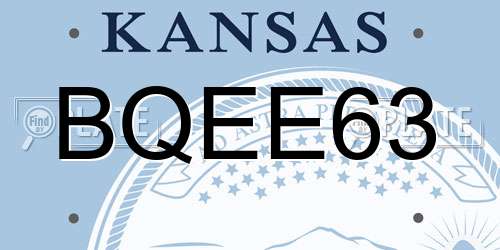 BQEE63 Kansas License Plate