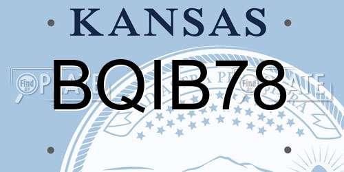 BQIB78 Kansas License Plate