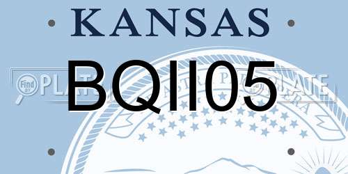 BQII05 Kansas License Plate