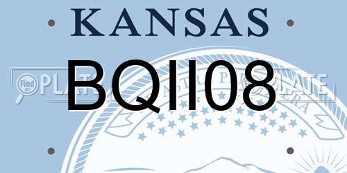 BQII08 Kansas License Plate