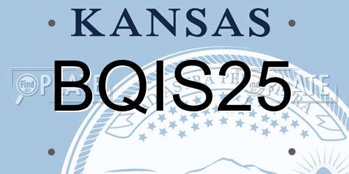 BQIS25 Kansas License Plate