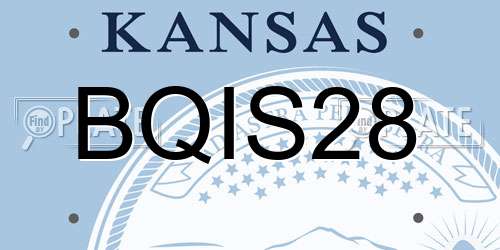 BQIS28 Kansas License Plate
