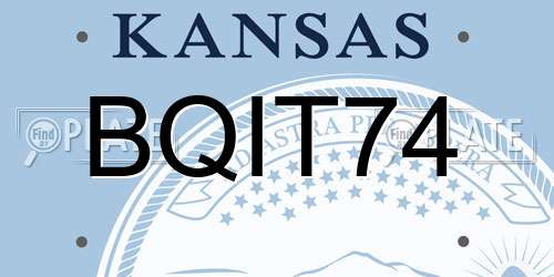 BQIT74 Kansas License Plate