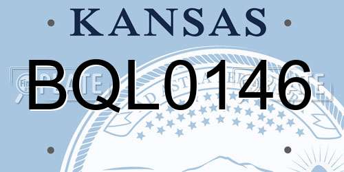 BQL0146 Kansas License Plate