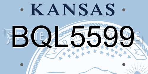 BQL5599 Kansas License Plate