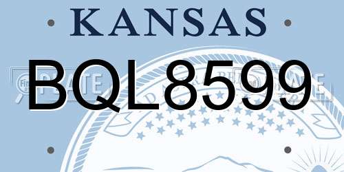 BQL8599 Kansas License Plate