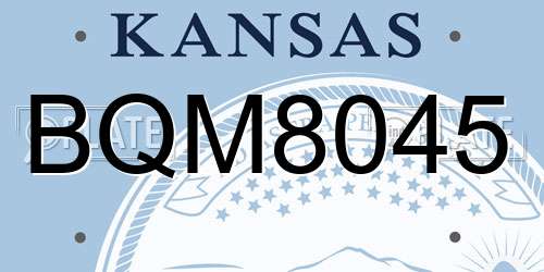 BQM8045 Kansas License Plate