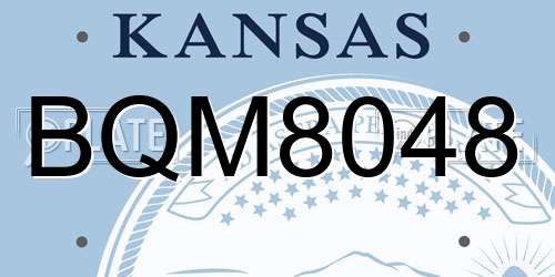 BQM8048 Kansas License Plate