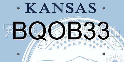 BQOB33 Kansas License Plate