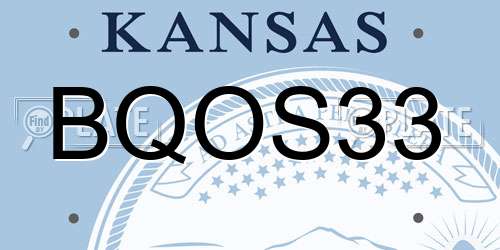 BQOS33 Kansas License Plate