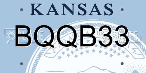 BQQB33 Kansas License Plate
