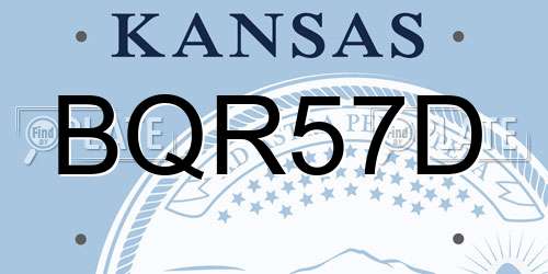 BQR57D Kansas License Plate