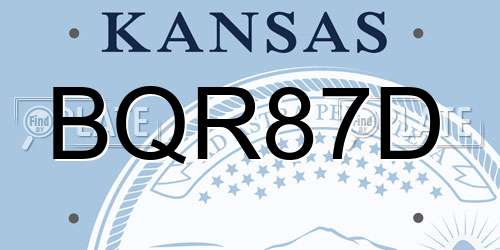 BQR87D Kansas License Plate