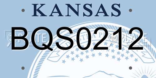 BQS0212 Kansas License Plate