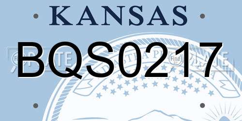 BQS0217 Kansas License Plate