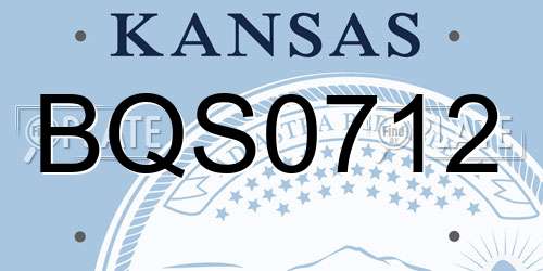 BQS0712 Kansas License Plate