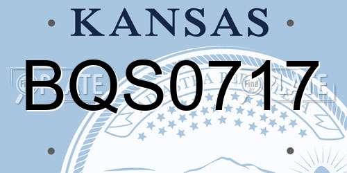 BQS0717 Kansas License Plate