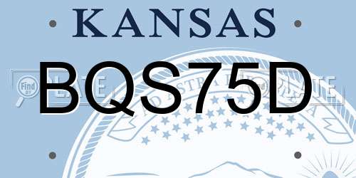 BQS75D Kansas License Plate