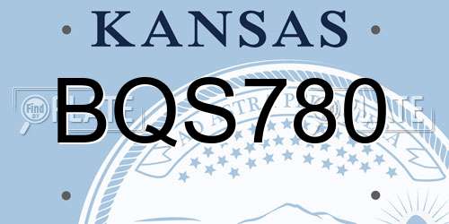BQS780 Kansas License Plate