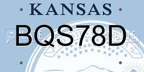 BQS78D Kansas License Plate
