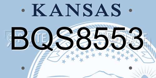 BQS8553 Kansas License Plate