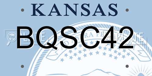 BQSC42 Kansas License Plate