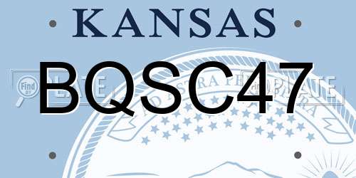 BQSC47 Kansas License Plate