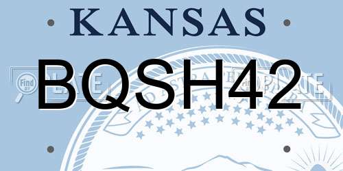 BQSH42 Kansas License Plate