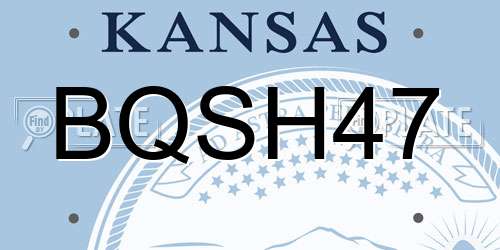 BQSH47 Kansas License Plate