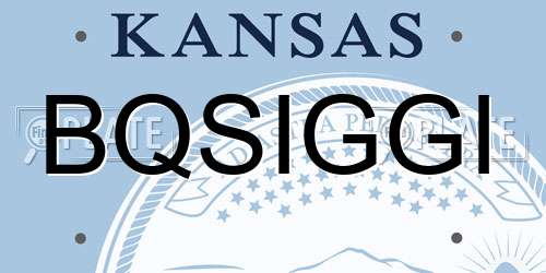 BQSIGGI Kansas License Plate