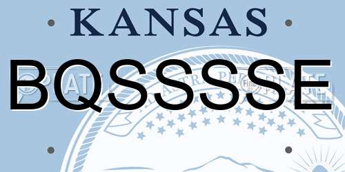 BQSSSSE Kansas License Plate