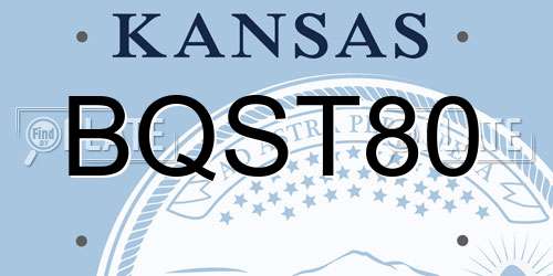 BQST80 Kansas License Plate