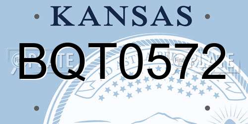 BQT0572 Kansas License Plate