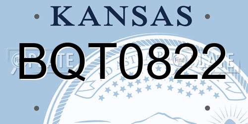 BQT0822 Kansas License Plate