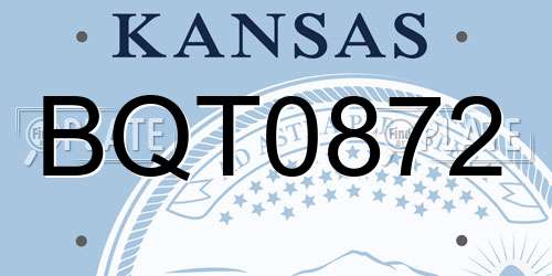 BQT0872 Kansas License Plate