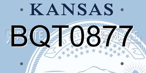 BQT0877 Kansas License Plate