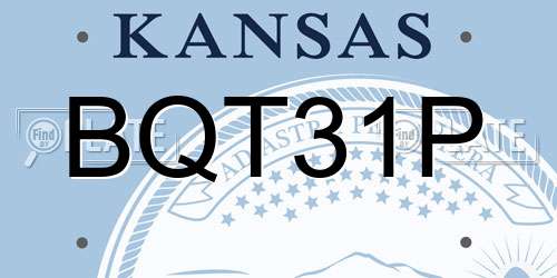 BQT31P Kansas License Plate
