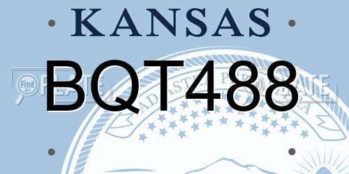 BQT488 Kansas License Plate