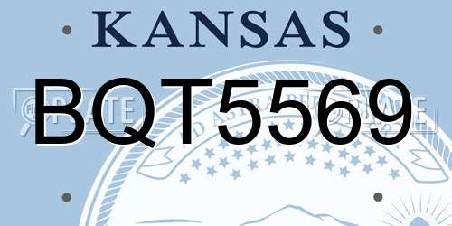 BQT5569 Kansas License Plate
