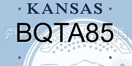 BQTA85 Kansas License Plate