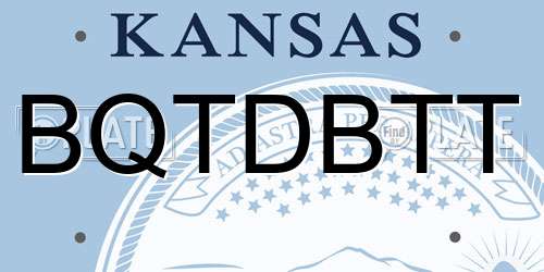 BQTDBTT Kansas License Plate