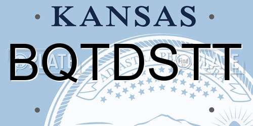 BQTDSTT Kansas License Plate