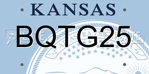 BQTG25 Kansas License Plate