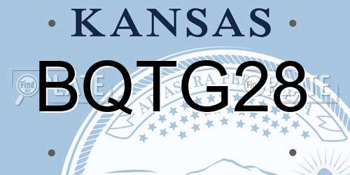 BQTG28 Kansas License Plate