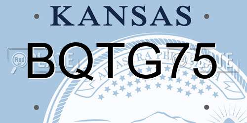BQTG75 Kansas License Plate